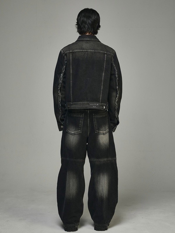 【BLUER/BLR】Double Trident Washing Wide Denim Pants /追跡付 BLR BLUER】BLR Double Trident Washing Wide Denim Pants | OUR