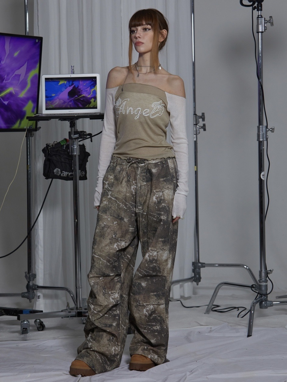 【韓国GATELESS ゲートレス】SMUDGING PANTS GATELESS】SMUDGING DIRTY CARGO PANTS / 【ゲートレス