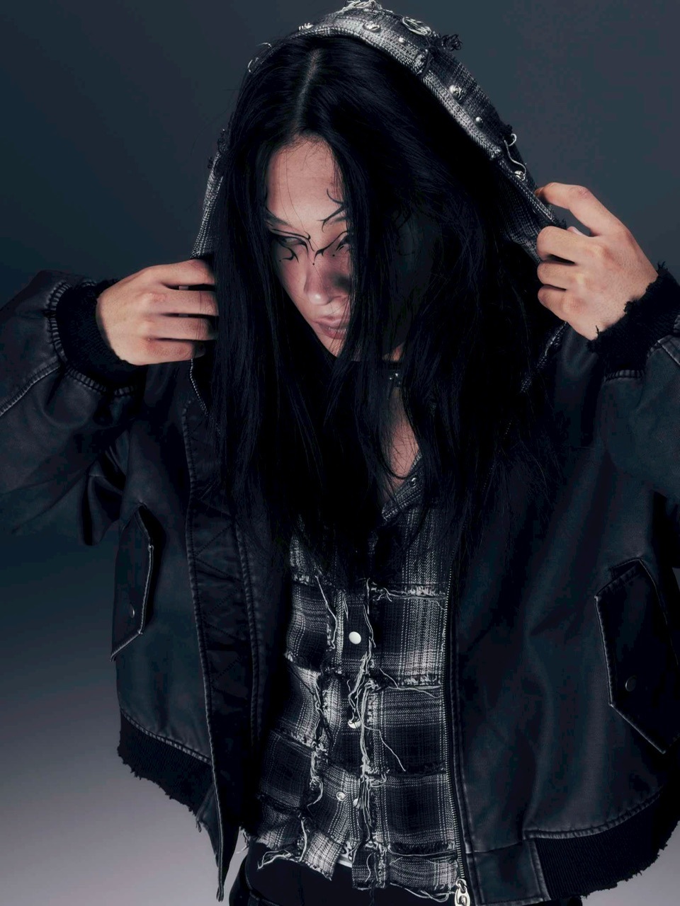 DIG YOUR OWN GRAVE】PATCHWORK HOODY SHIRTS /【ディグユア