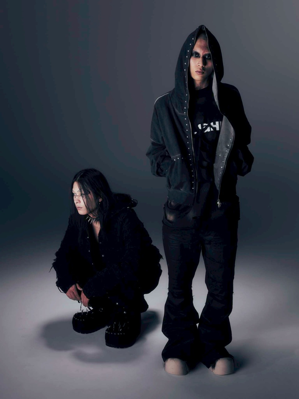 DIG YOUR OWN GRAVE】PATCHWORK HOODY SHIRTS /【ディグユア