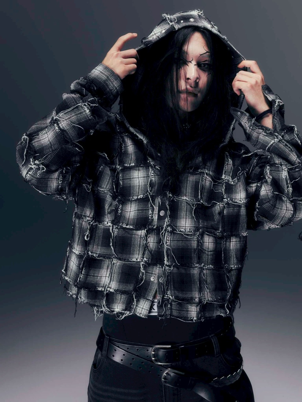 ジャケット・アウター DIGYOUR OWN GRAVE:PATCHWORK HOODY SHIRTS DIG YOUR OWN GRAVE】PATCHWORK HOODY SHIRTS /【ディグユア