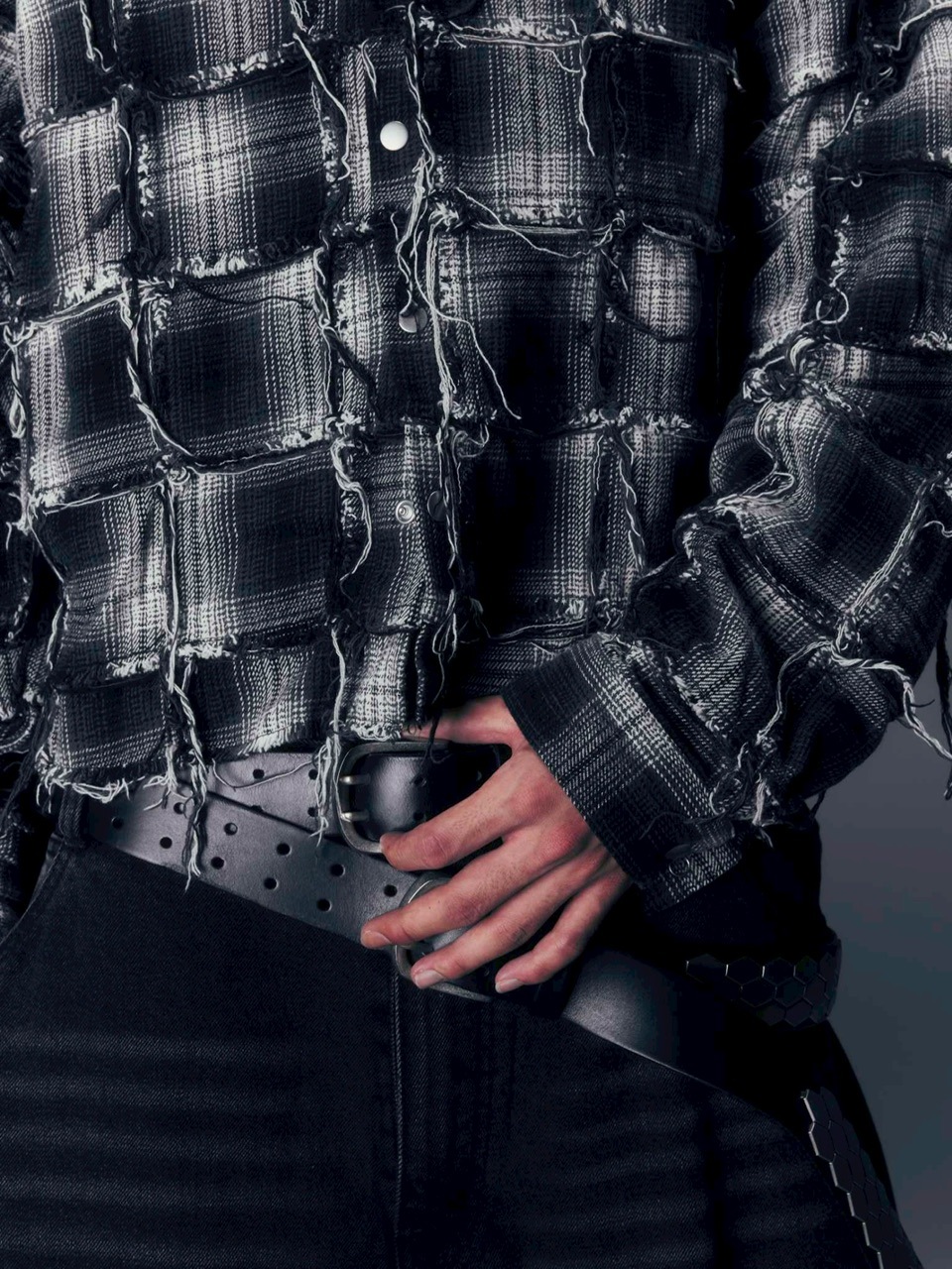 DIG YOUR OWN GRAVE】PATCHWORK HOODY SHIRTS /【ディグユアオウン