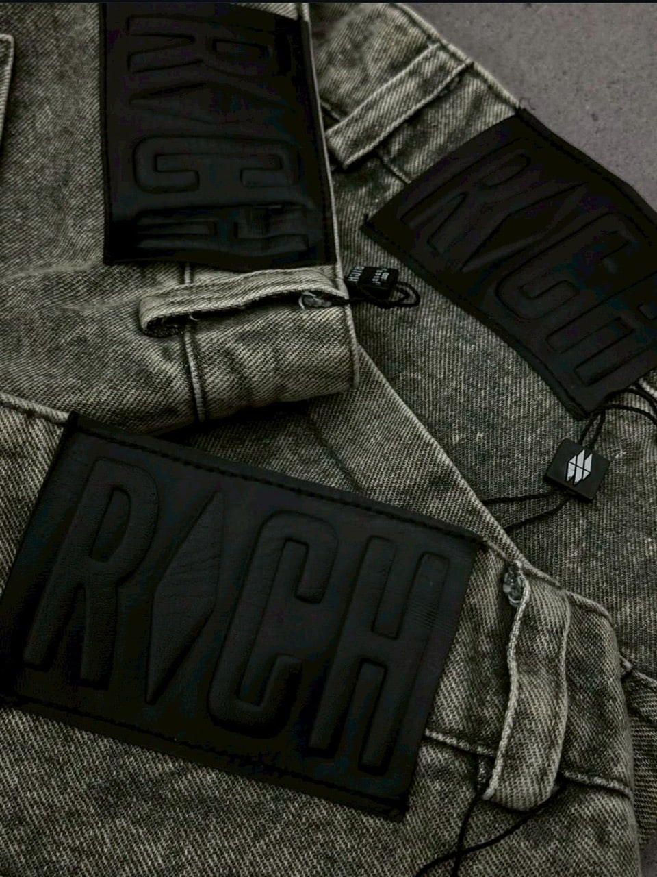 RICH】Cargo Wide Green Washed Short pants / 【リッチ】ポケット