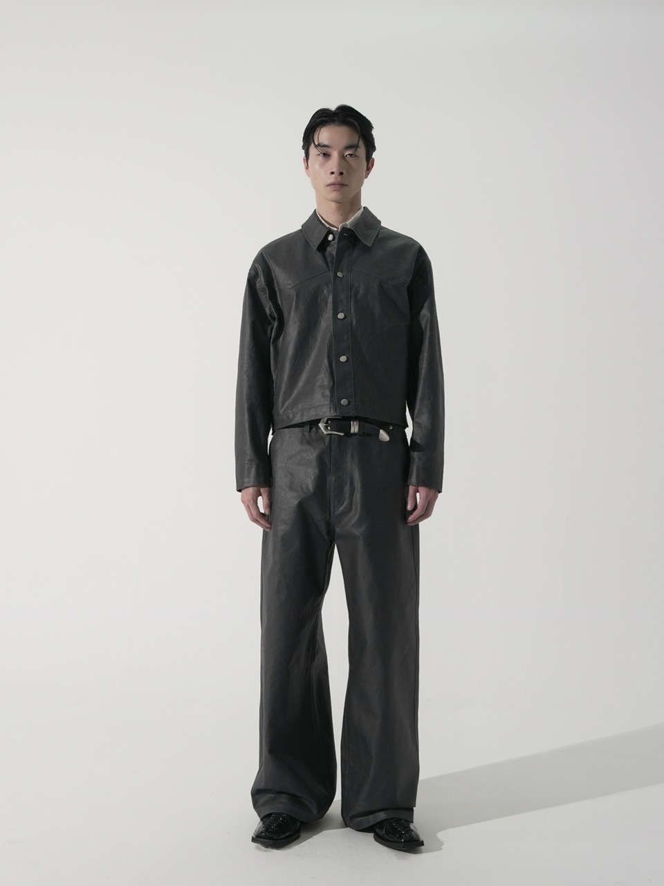 CS】coated denim jacket (dark gray) | OUR BRAND,Chikashitsu +,CS