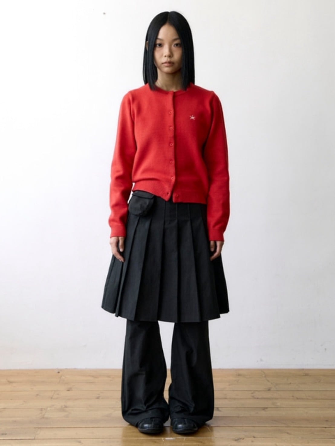 【THECOLDESTMOMENT】TCM skirt layered pants