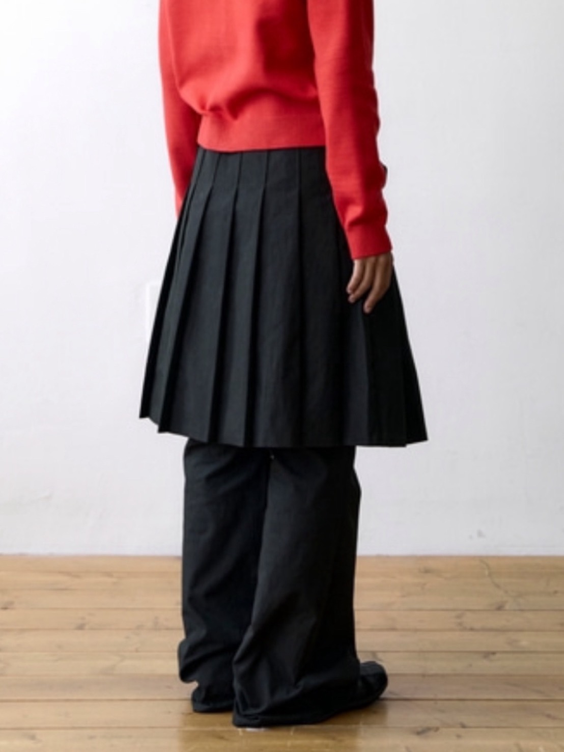 【THECOLDESTMOMENT】TCM skirt layered pants