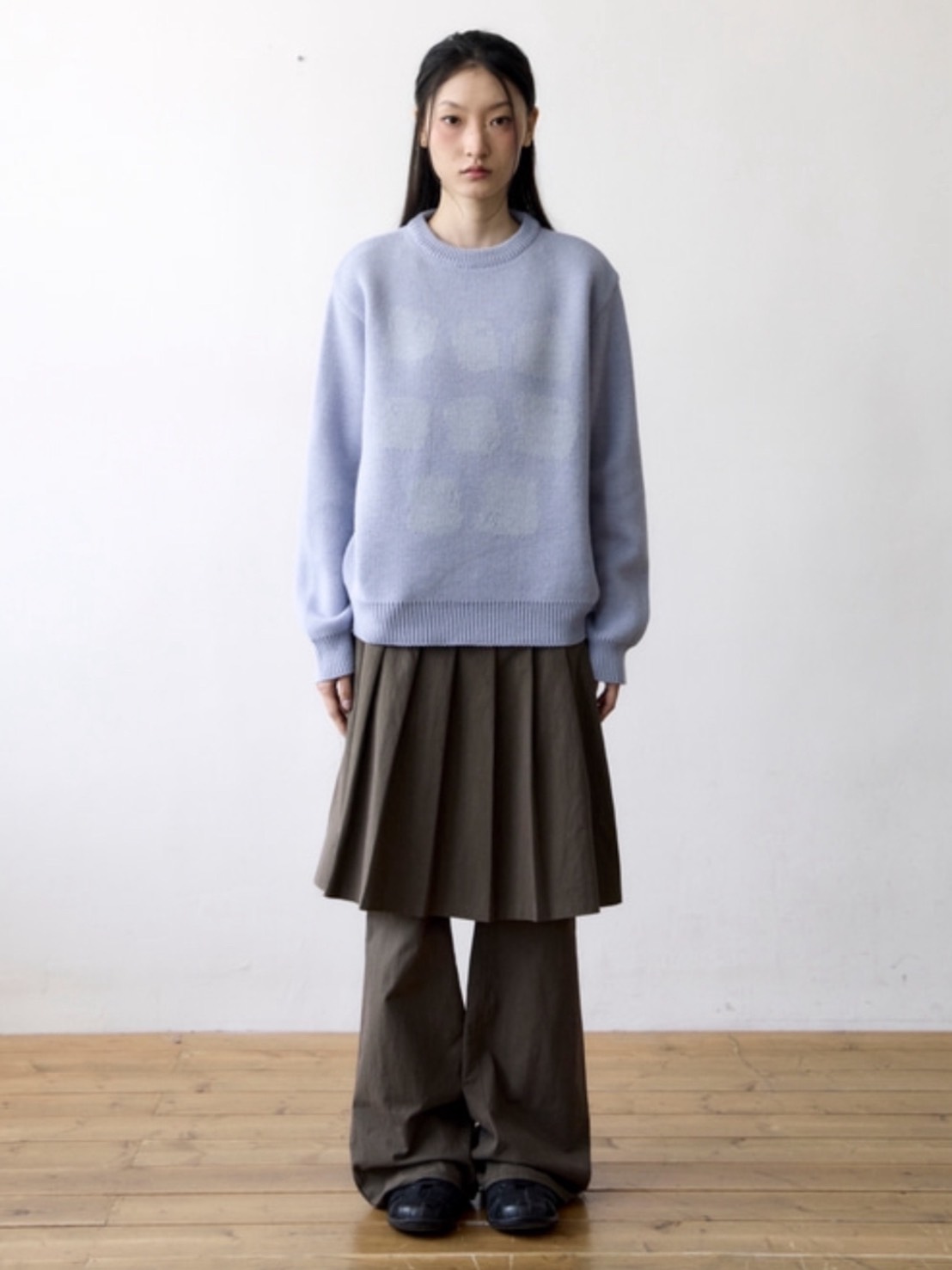 【THECOLDESTMOMENT】TCM skirt layered pants