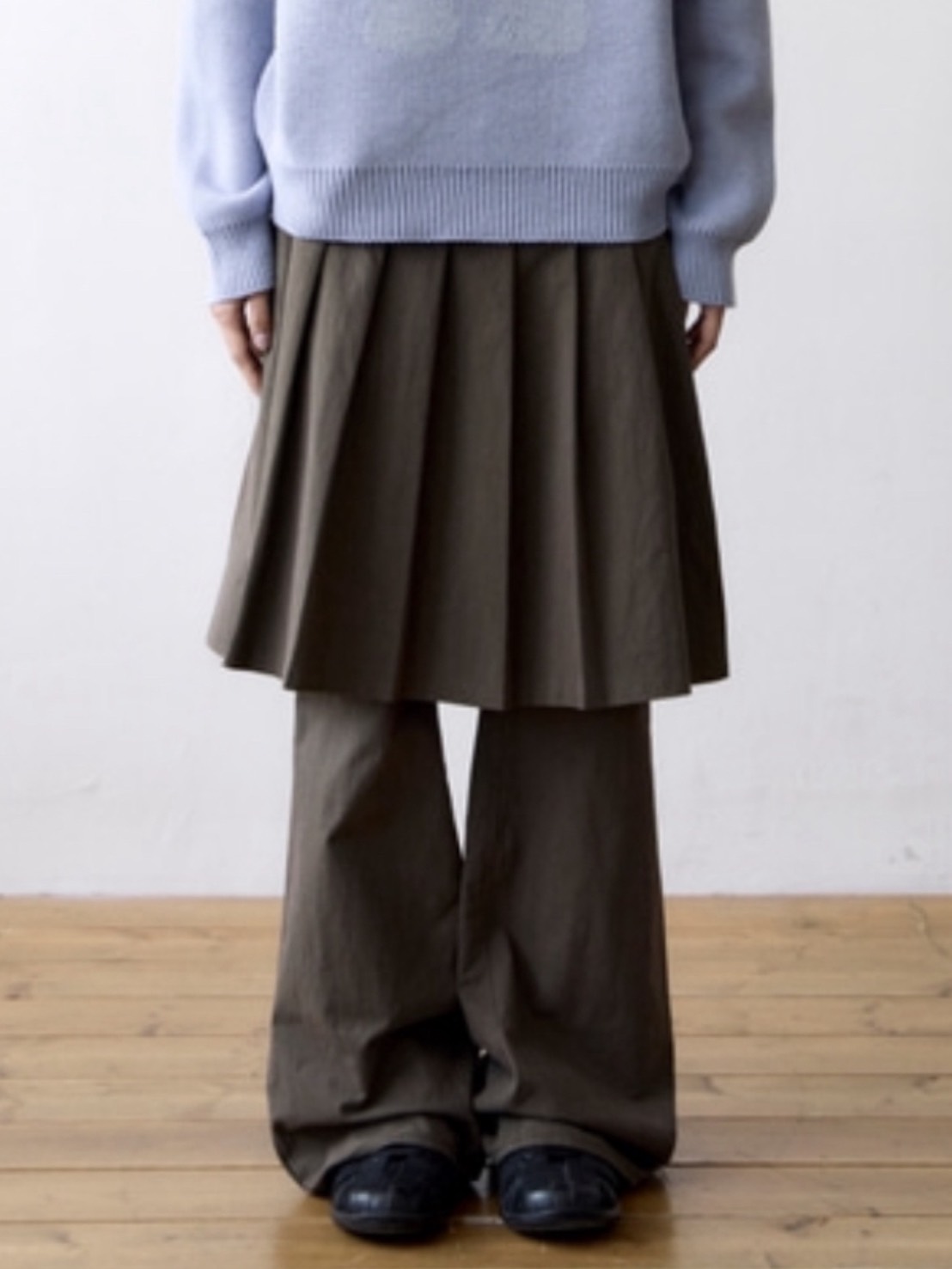 【THECOLDESTMOMENT】TCM skirt layered pants
