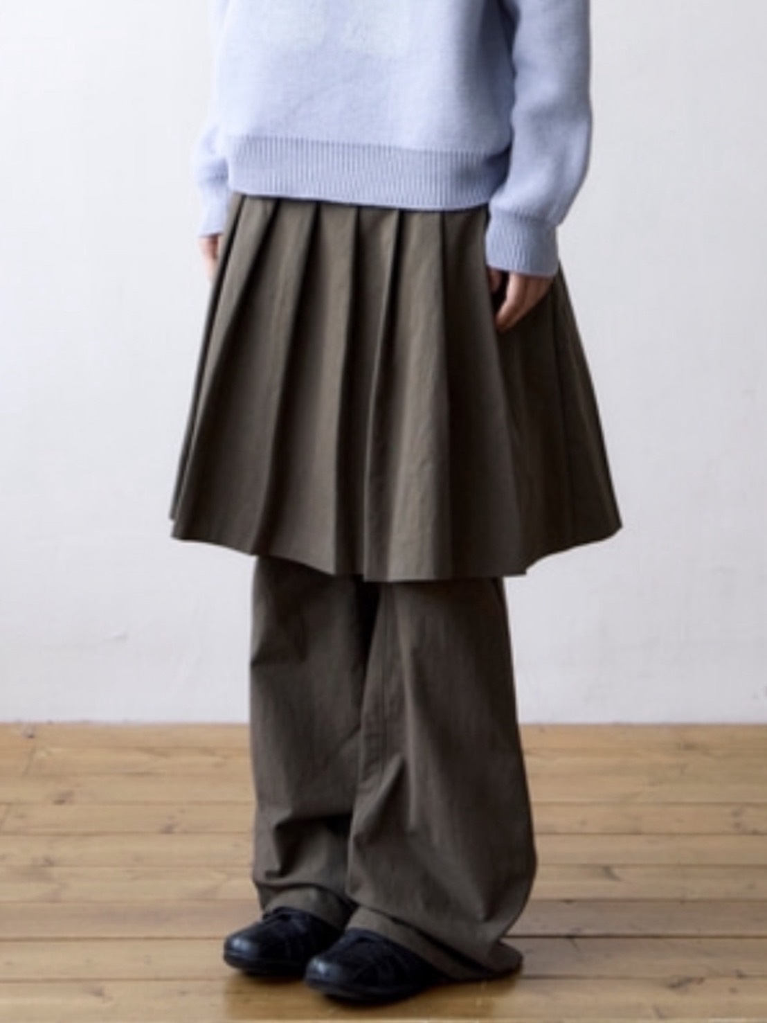 【THECOLDESTMOMENT】TCM skirt layered pants