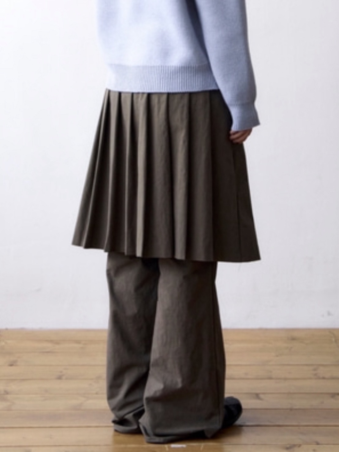 【THECOLDESTMOMENT】TCM skirt layered pants