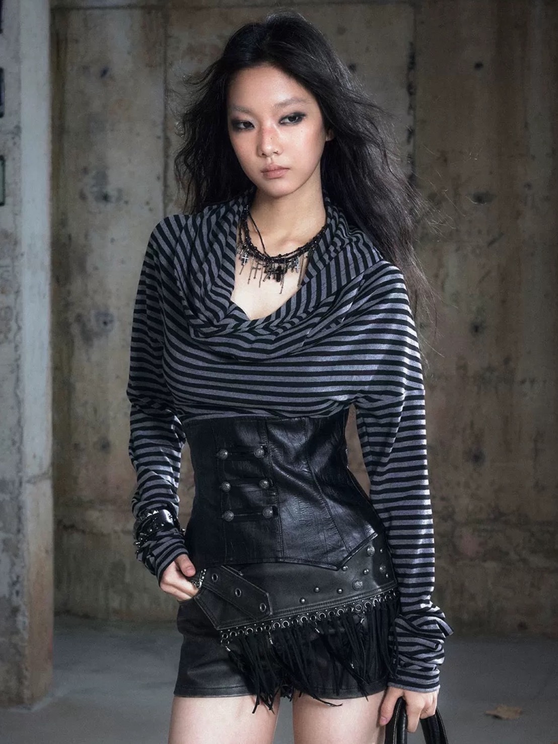  ROKH ウールブレンド スタッズコルセットトップス 【新品38 Cest Nous】Corset Top / 【セヌー】タートルネックコルセットトップス