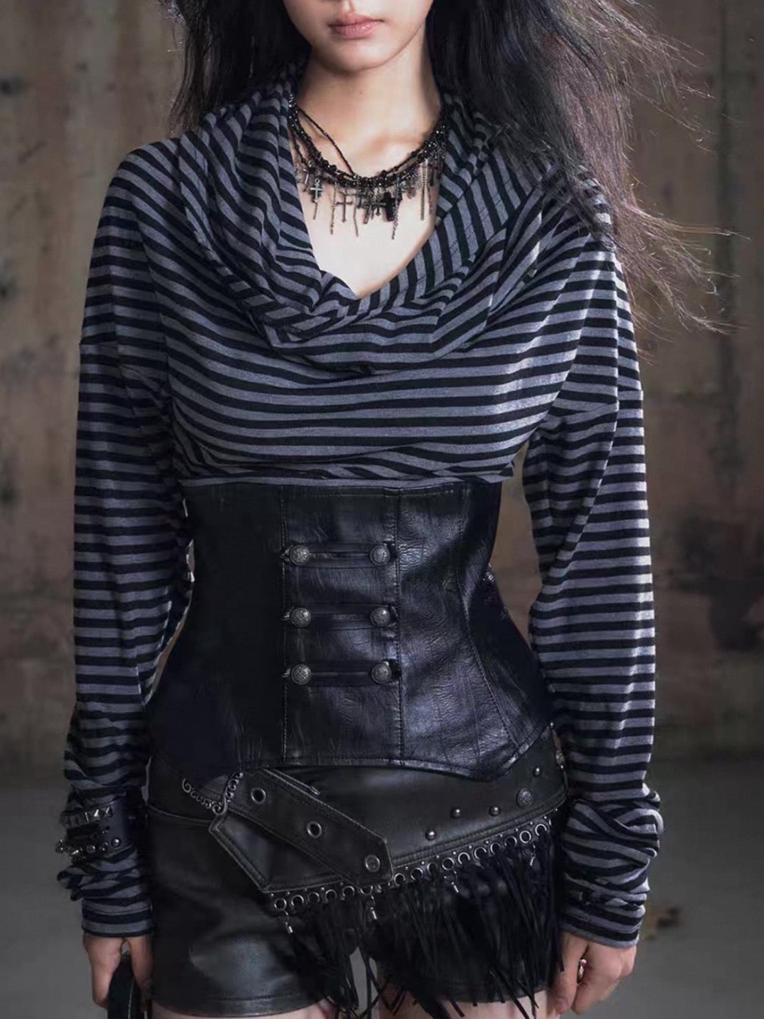 Cest Nous】Corset Top / 【セヌー】タートルネックコルセットトップス