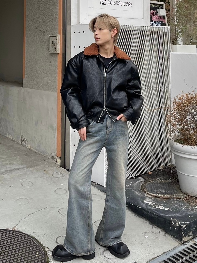 受注制【Chikashitsu +】biker leather mustang jacket | OUR