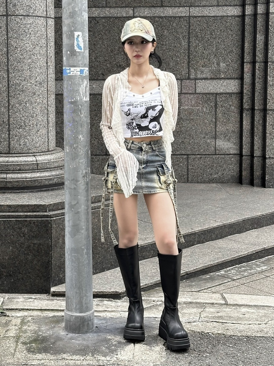 スカート Jichoi CARGO SKIRT PANTS 受注制【Never mind the XU】cargo denim skirt (2color) | OUR BRAND
