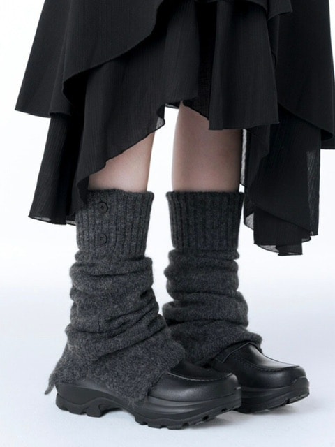 【Miseki seoul】Button knit leg warmer
