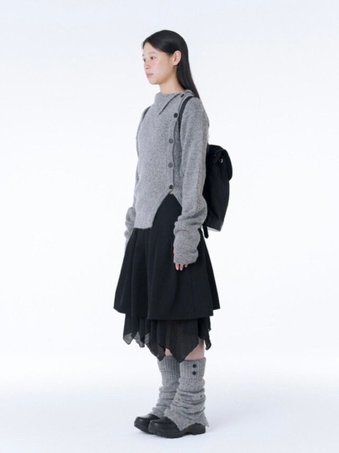 MISEKI SEOUL★韓国★人気★Knit leg warmer BLACK MUSINSA公式 | MISEKI SEOUL Button knit leg warmer BLACK