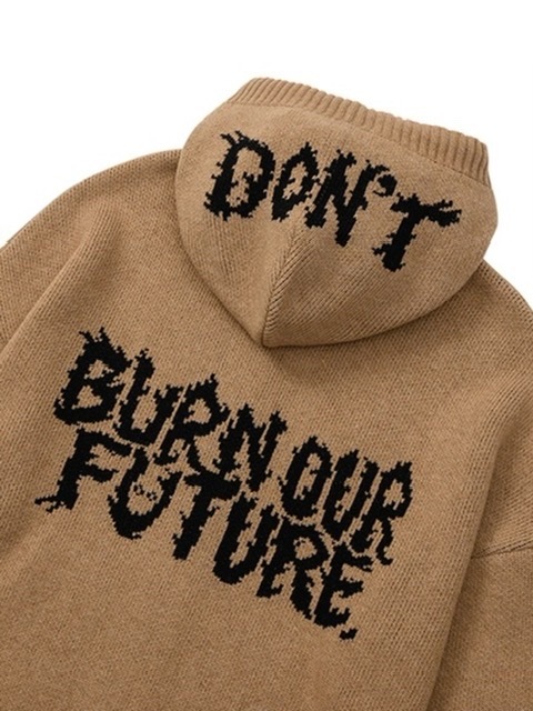 【AJOBYAJO】DBOF Wool Knit Zip-Up Hoodie