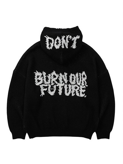 【AJOBYAJO】DBOF Wool Knit Zip-Up Hoodie