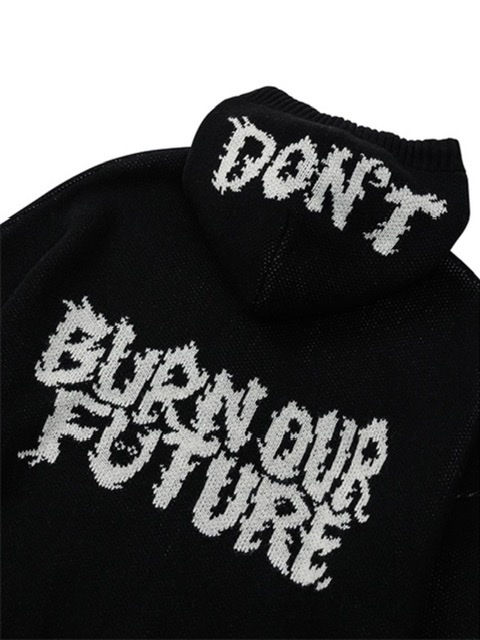 【AJOBYAJO】DBOF Wool Knit Zip-Up Hoodie