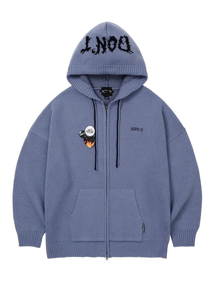 【AJOBYAJO】DBOF Wool Knit Zip-Up Hoodie
