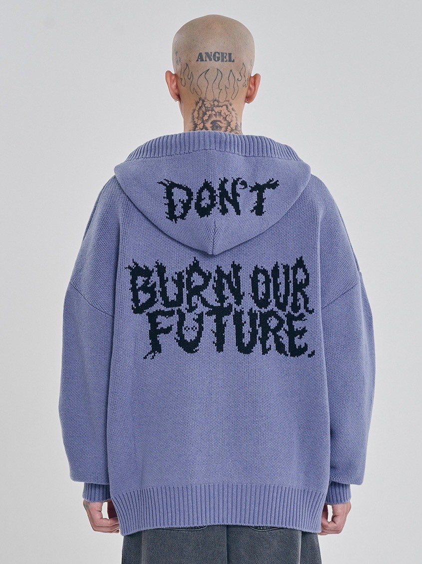 【AJOBYAJO】DBOF Wool Knit Zip-Up Hoodie