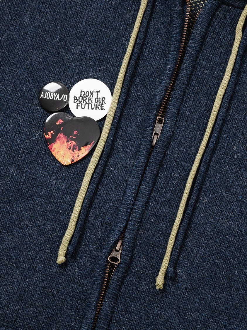 【AJOBYAJO】DBOF Wool Knit Zip-Up Hoodie