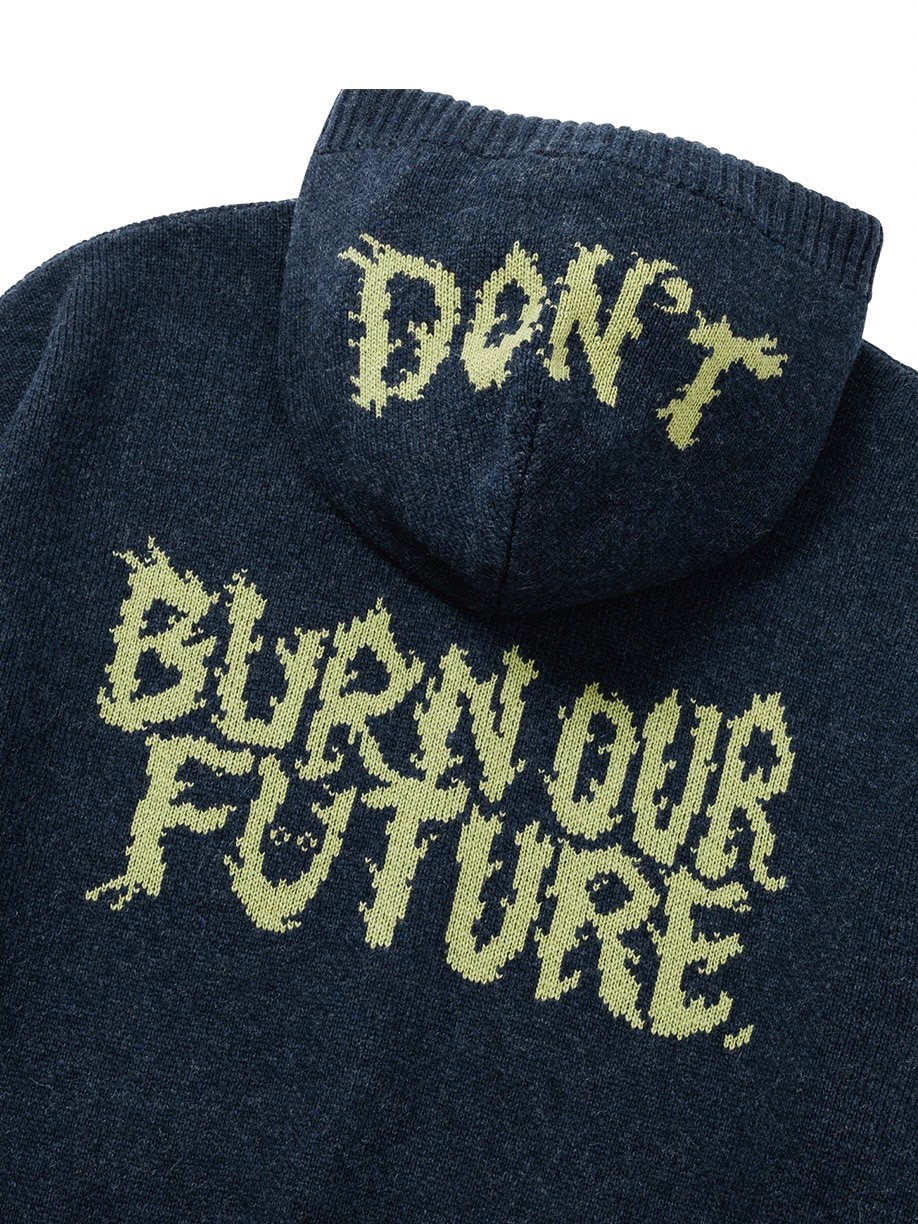 【AJOBYAJO】DBOF Wool Knit Zip-Up Hoodie