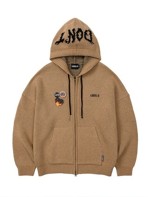 【AJOBYAJO】DBOF Wool Knit Zip-Up Hoodie
