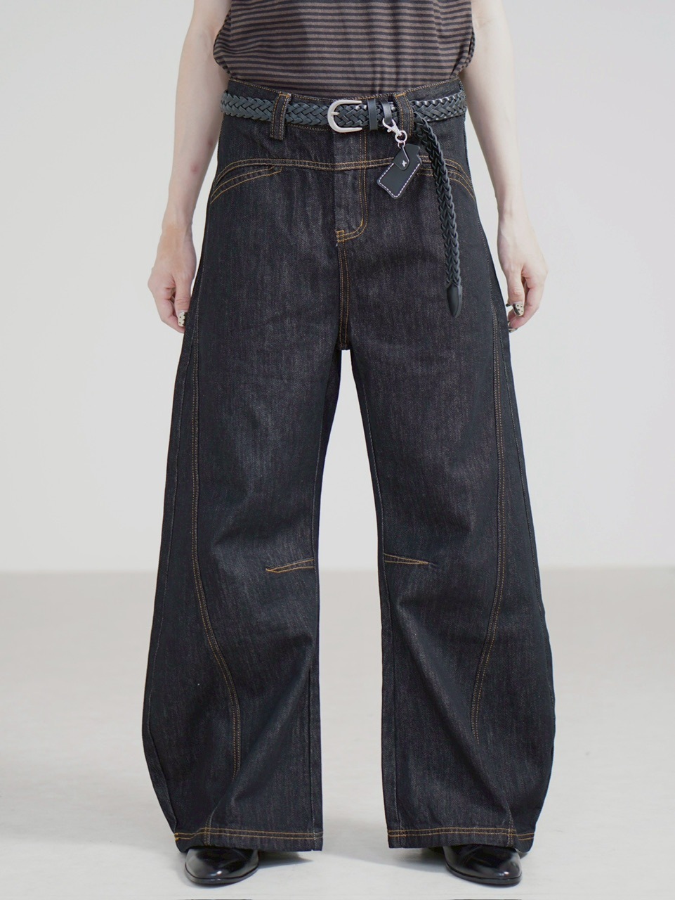 Curve Denim Pants/カーブデニムパンツ　ブラック　38 Curve Denim Pants