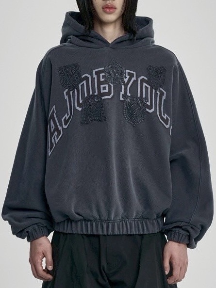 【AJOBYAJO】University Wappen Batwing Hoodie / 【アジョバイアジョ】ユニバーシティワッペンバットウィングプルオーバーパーカー