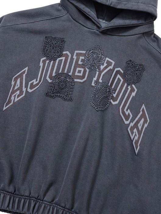 【AJOBYAJO】University Wappen Batwing Hoodie / 【アジョバイアジョ】ユニバーシティワッペンバットウィングプルオーバーパーカー