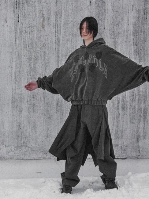 【AJOBYAJO】University Wappen Batwing Hoodie / 【アジョバイアジョ】ユニバーシティワッペンバットウィングプルオーバーパーカー