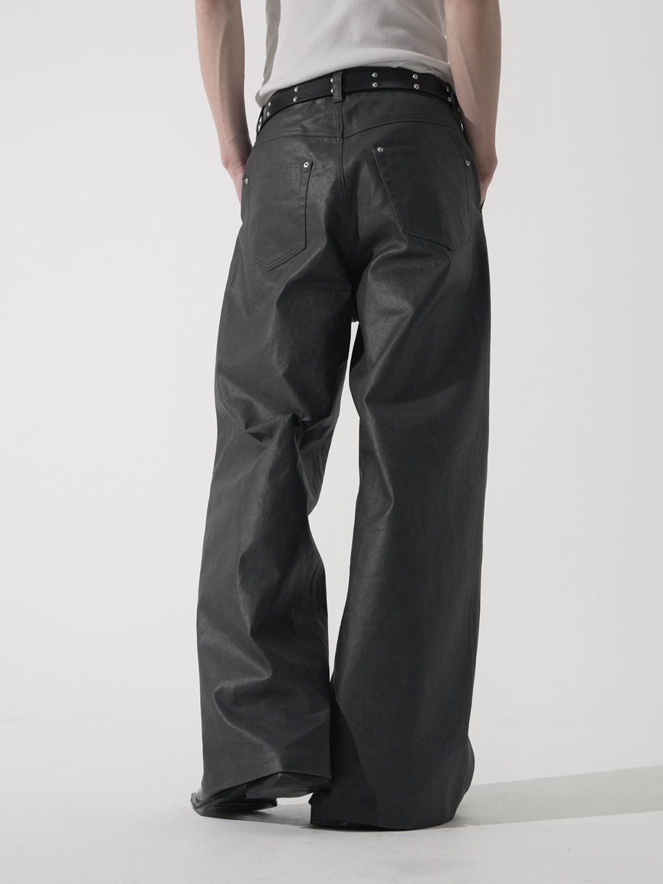 CS】coated wide denim pants(dark gray) | OUR BRAND,Chikashitsu +
