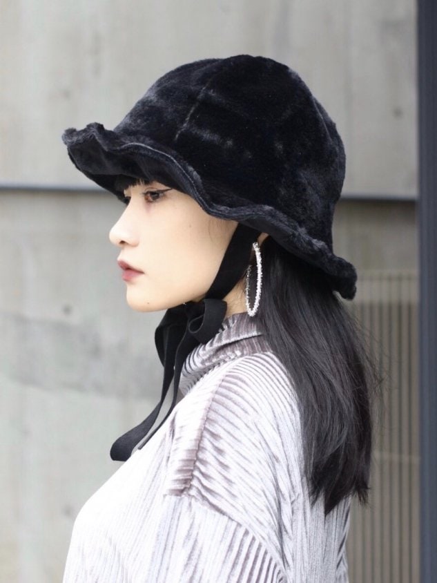 受注制【Never mind the XU】ribbon fur hat (6color) / 【ネバー