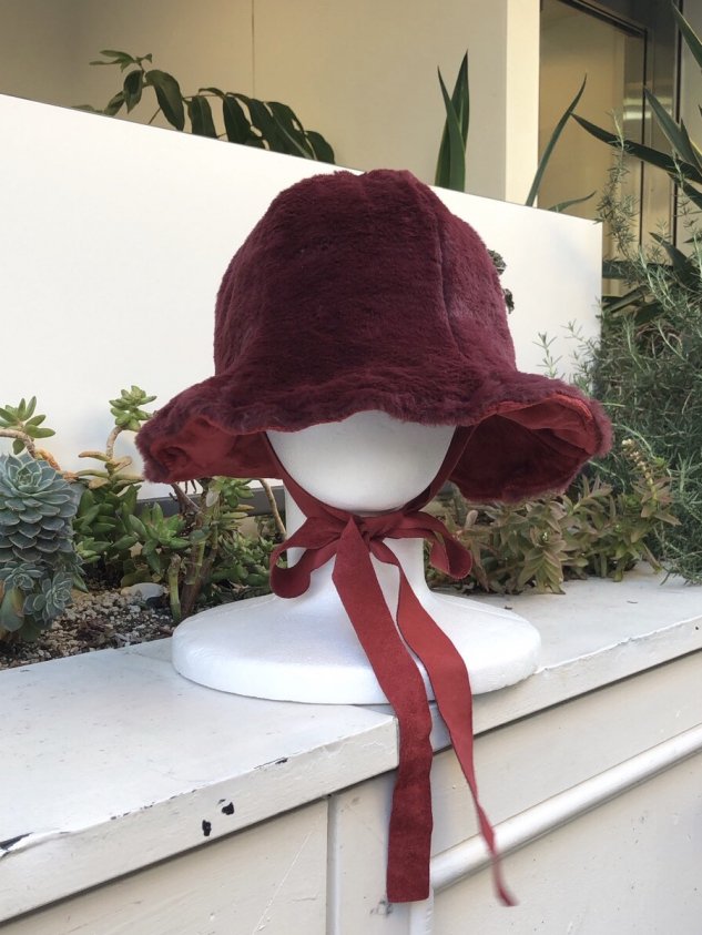 受注制【Never mind the XU】ribbon fur hat (6color) / 【ネバー