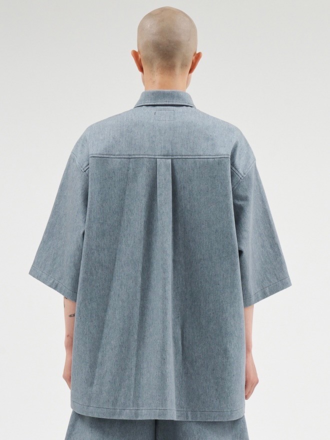 【AJO AJOBYAJO】24SS★ Recycled Denim Oversized Shirt Jacket MUSINSA | AJOBYAJO Recycled Denim Oversized Shirt Jacket [NAVY]
