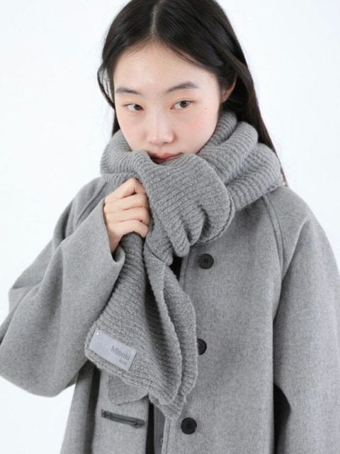 Miseki seoul】Patch knit muffler | OUR BRAND,Miseki seoul
