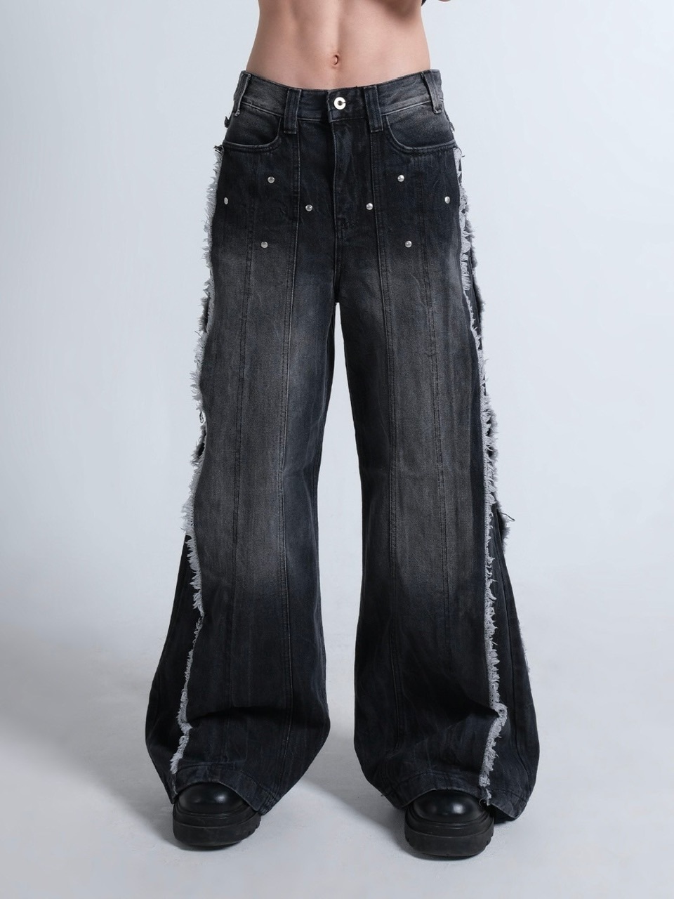 IFEELLUCKY】Wide flare stud pants / 【アイフィールラッキー】ワイド