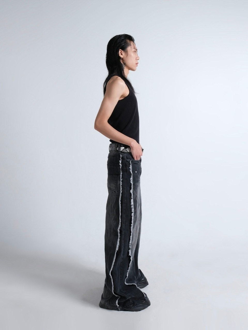 ラッキー IFEELLUCKY】Wide flare stud pants / 【アイフィールラッキー】ワイド