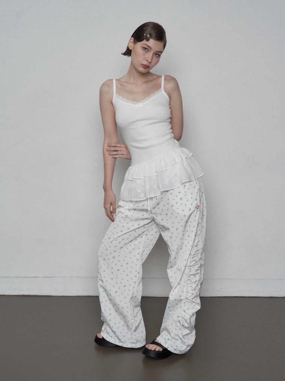 SETUP‐EXE】CHIFFON FRILL SLEEVELESS / 【セットアップエグゼ