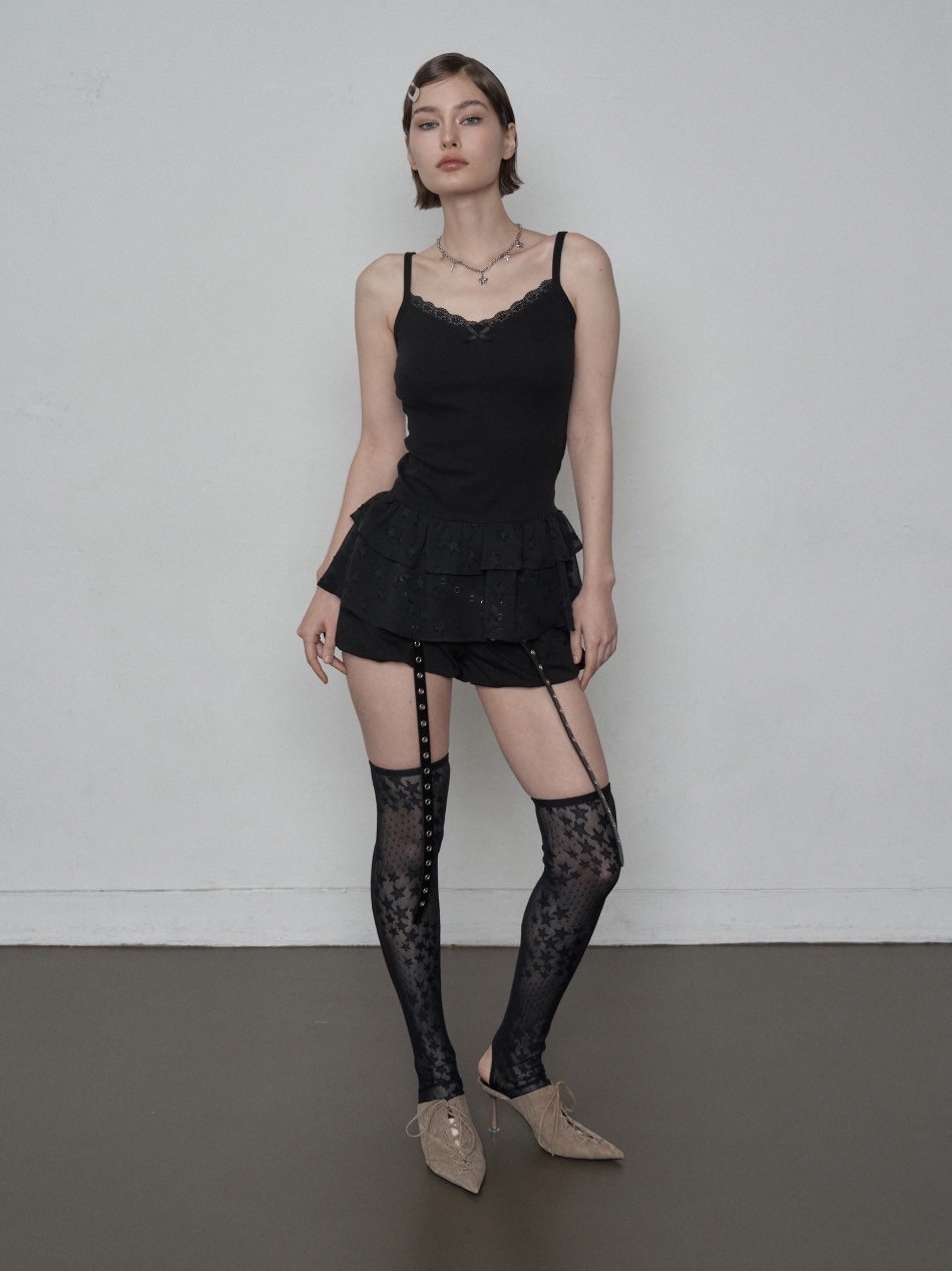 SETUP‐EXE】CHIFFON FRILL SLEEVELESS / 【セットアップエグゼ