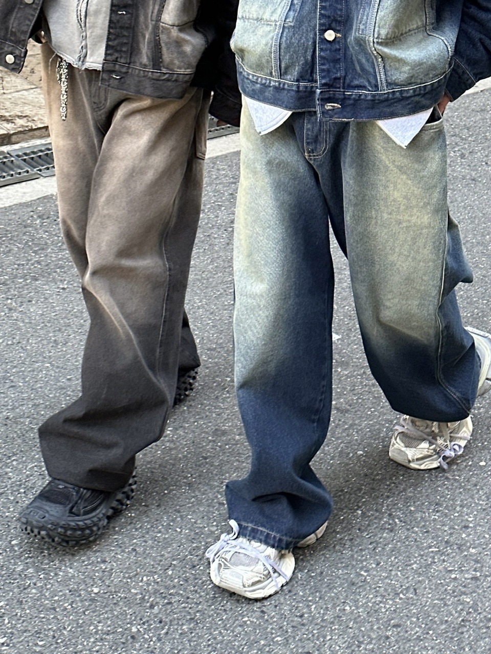 受注制【Chikashitsu +】vintage wash denim pants (2color)