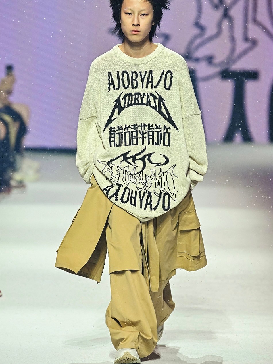 【AJO AJOBYAJO】24SS★ Total Logo High-Twist Yarn Sweater AJO AJOBYAJO】24SS☆ Total Logo High-Twist Yarn Sweater (AJO