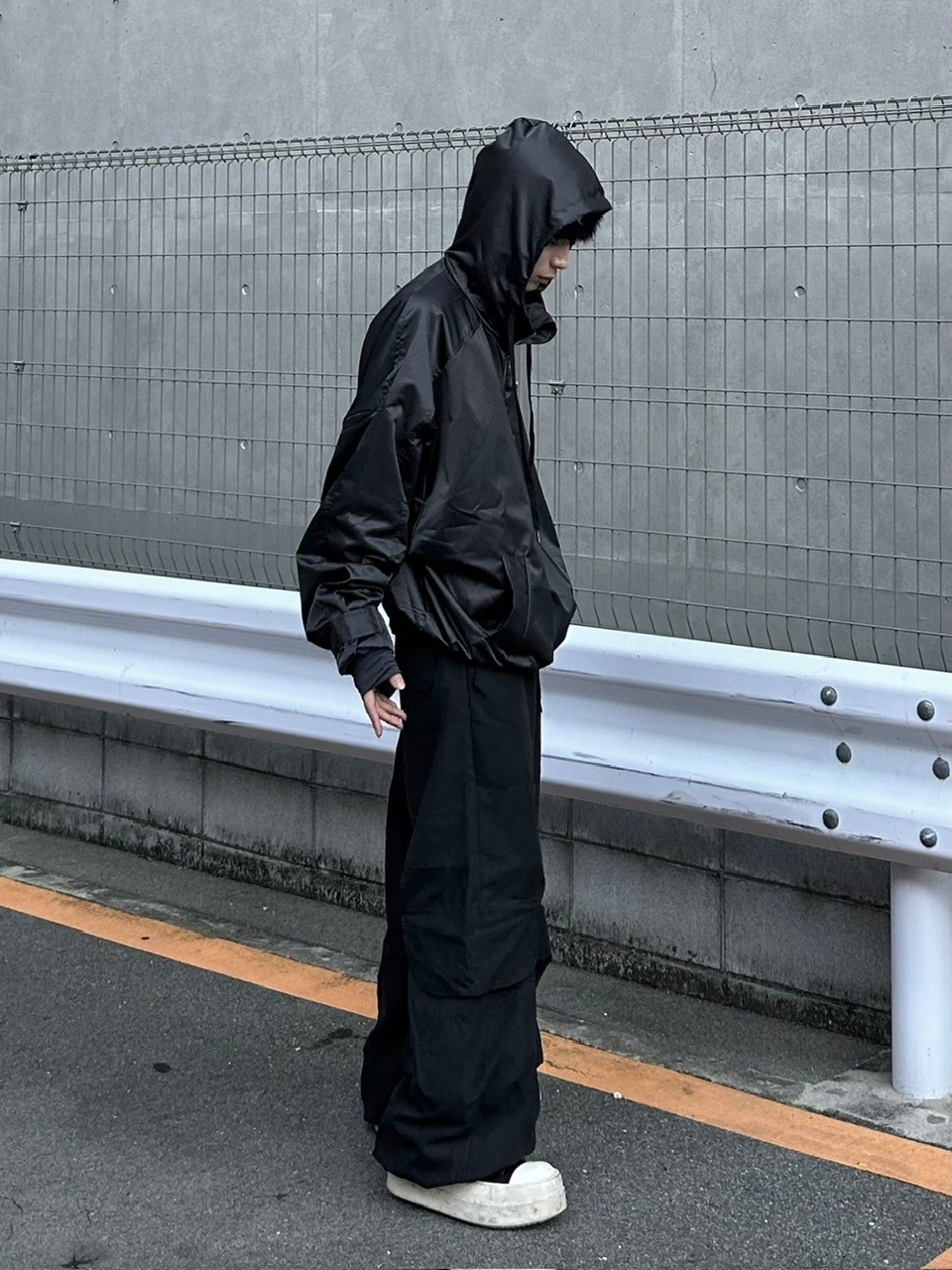 大阪店WEB限定受注制【Chikashitsu +】double sleeve zip up hoodie