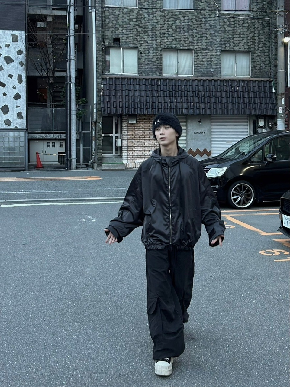 大阪店WEB限定受注制【Chikashitsu +】double sleeve zip up hoodie