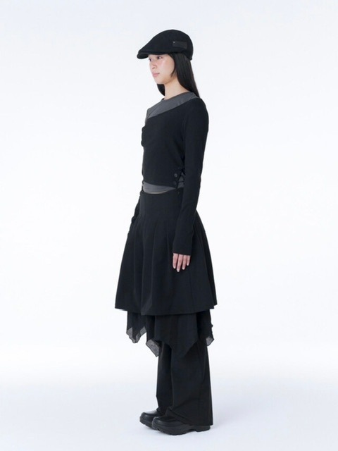 ◆MISEKI SEOUL◆ Layered skirt pants set BLACK MSK2403012BK Miseki seoul】Layered skirt pants set | OUR BRAND,Miseki