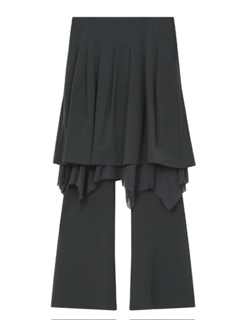 MUSINSA | MISEKI SEOUL Draped midi skirt pants SET CHARCOAL