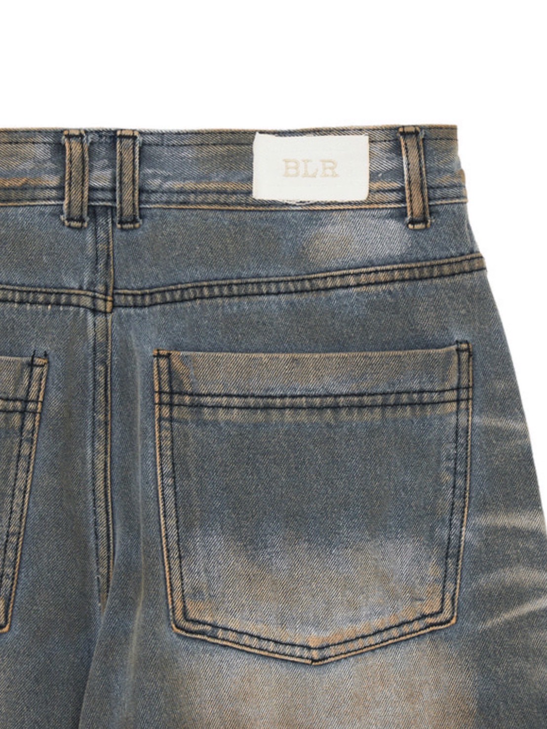 BLR BLUER】EMBOSSED WAVE WASHING WIDE DENIM PANTS | OUR
