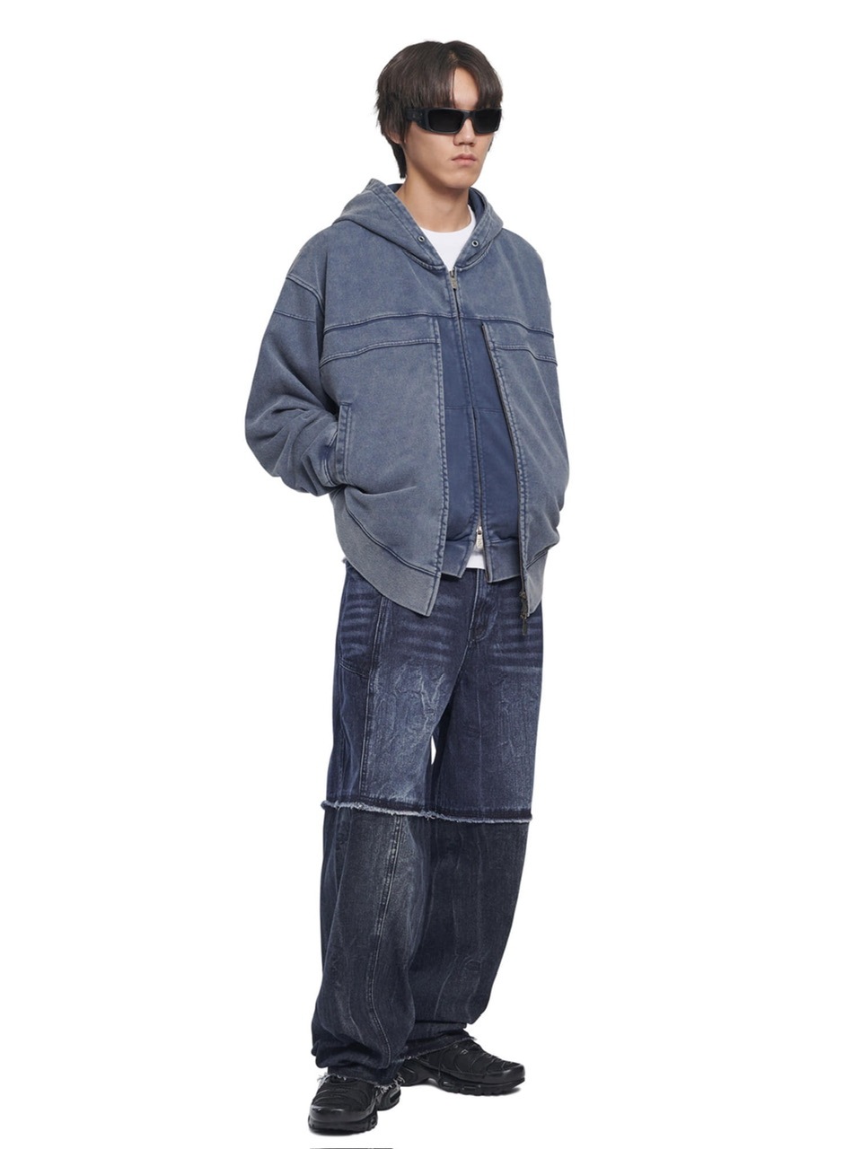 パーカー・フーディ NOMANUAL VINTAGE LAYER HOODED ZIP-UP 5FT1006 NOMANUAL】VINTAGE LAYER HOODED ZIP-UP / 【ノーマニュアル