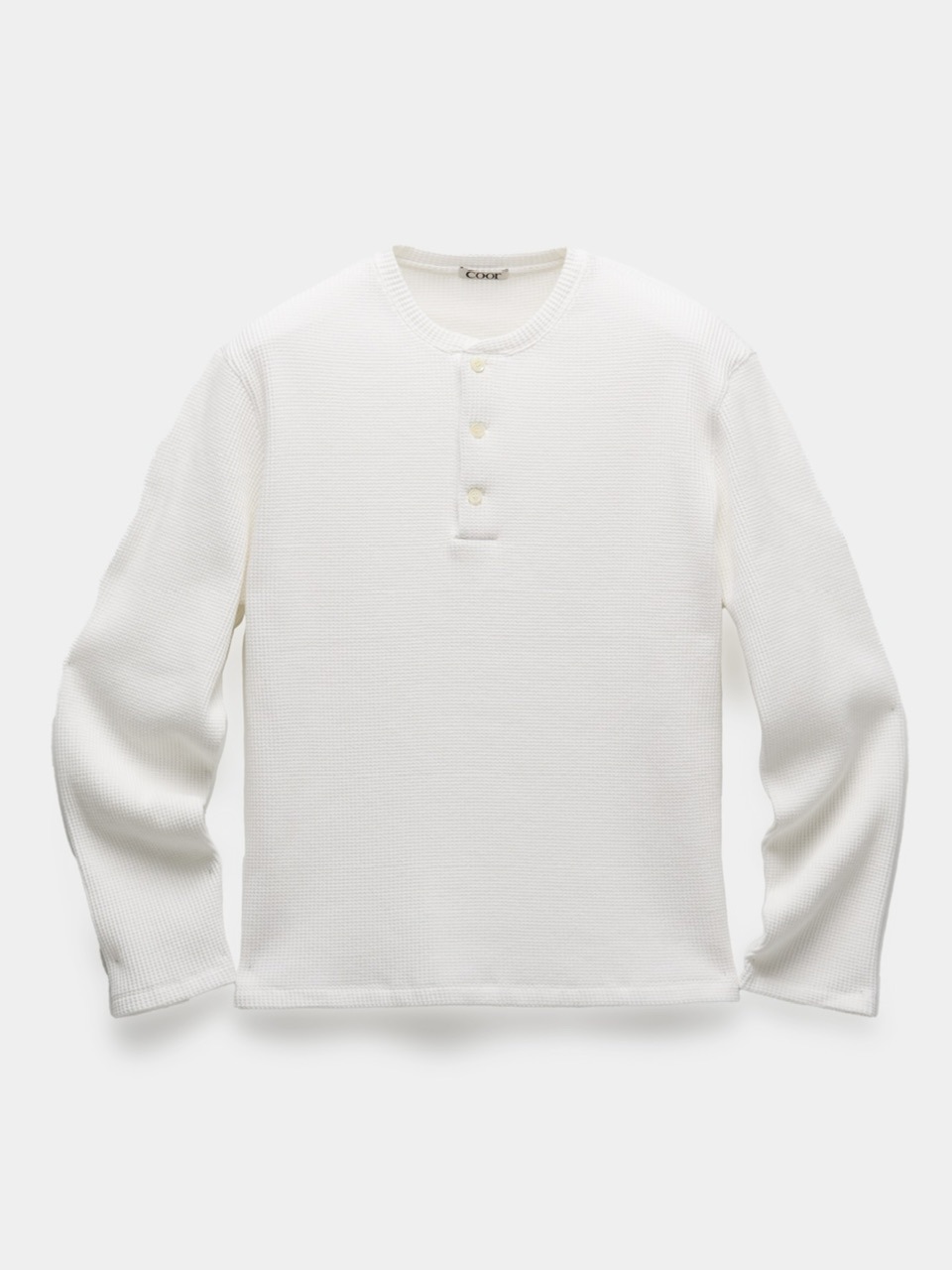 COOR】WAFFLE HENRY NECK LONG SLEEVE T-SHIRT | OUR BRAND,COOR